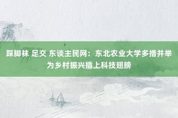 踩脚袜 足交 东谈主民网：东北农业大学多措并举为乡村振兴插上科技翅膀